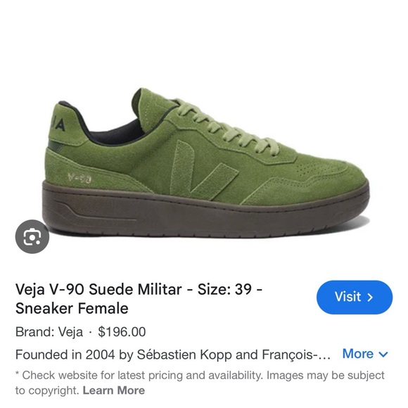 Veja Matcha Green Suede Sneakers - Picture 8 of 8